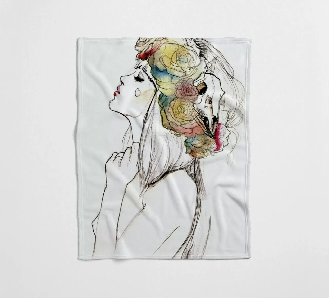 Flowered Fleecedecke von Ina Stanimirova