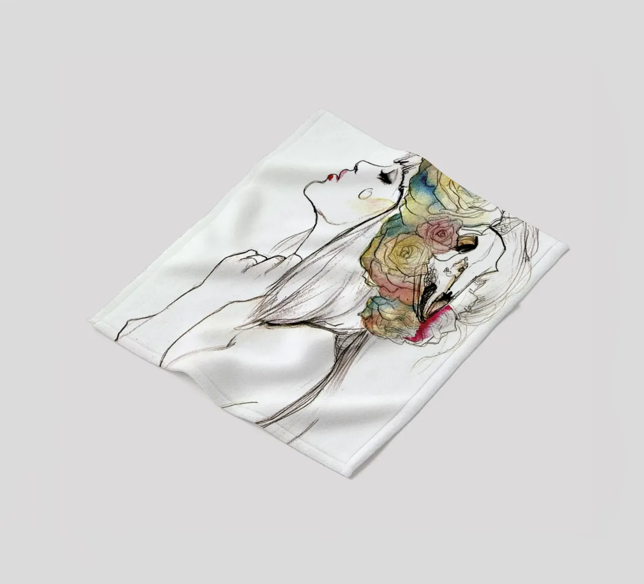 Flowered Fleecedecke von Ina Stanimirova