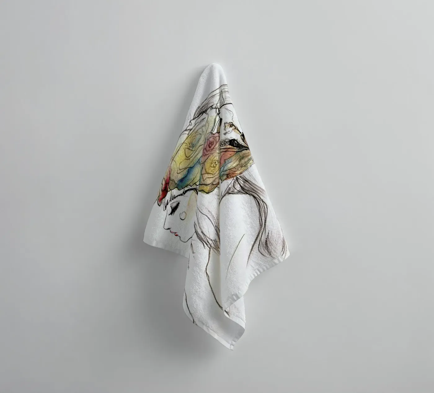 Flowered badhanddoek van Ina Stanimirova