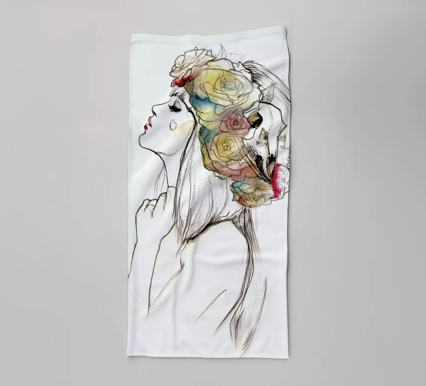 Flowered badhanddoek van Ina Stanimirova