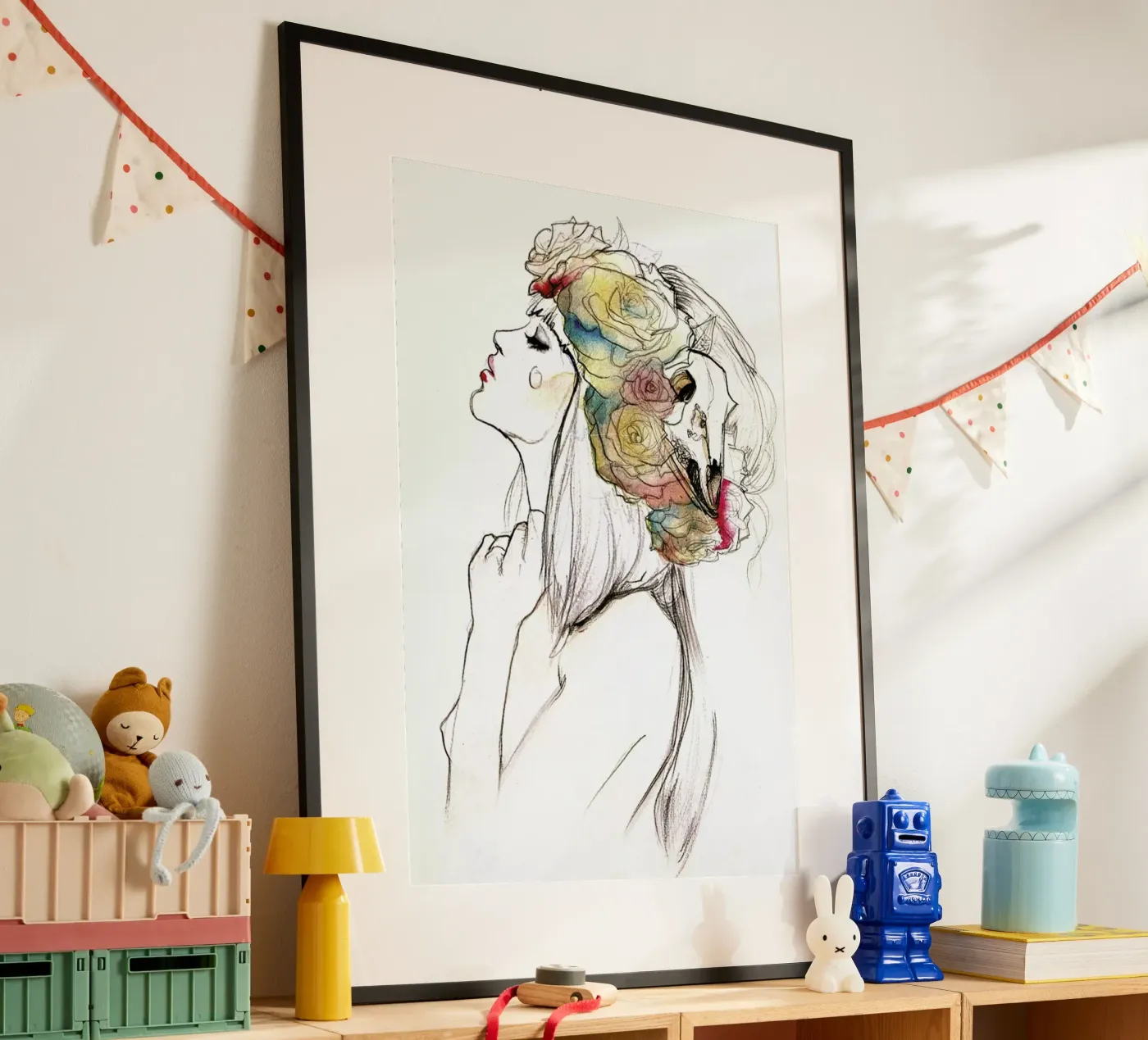 Flowered poster van Ina Stanimirova