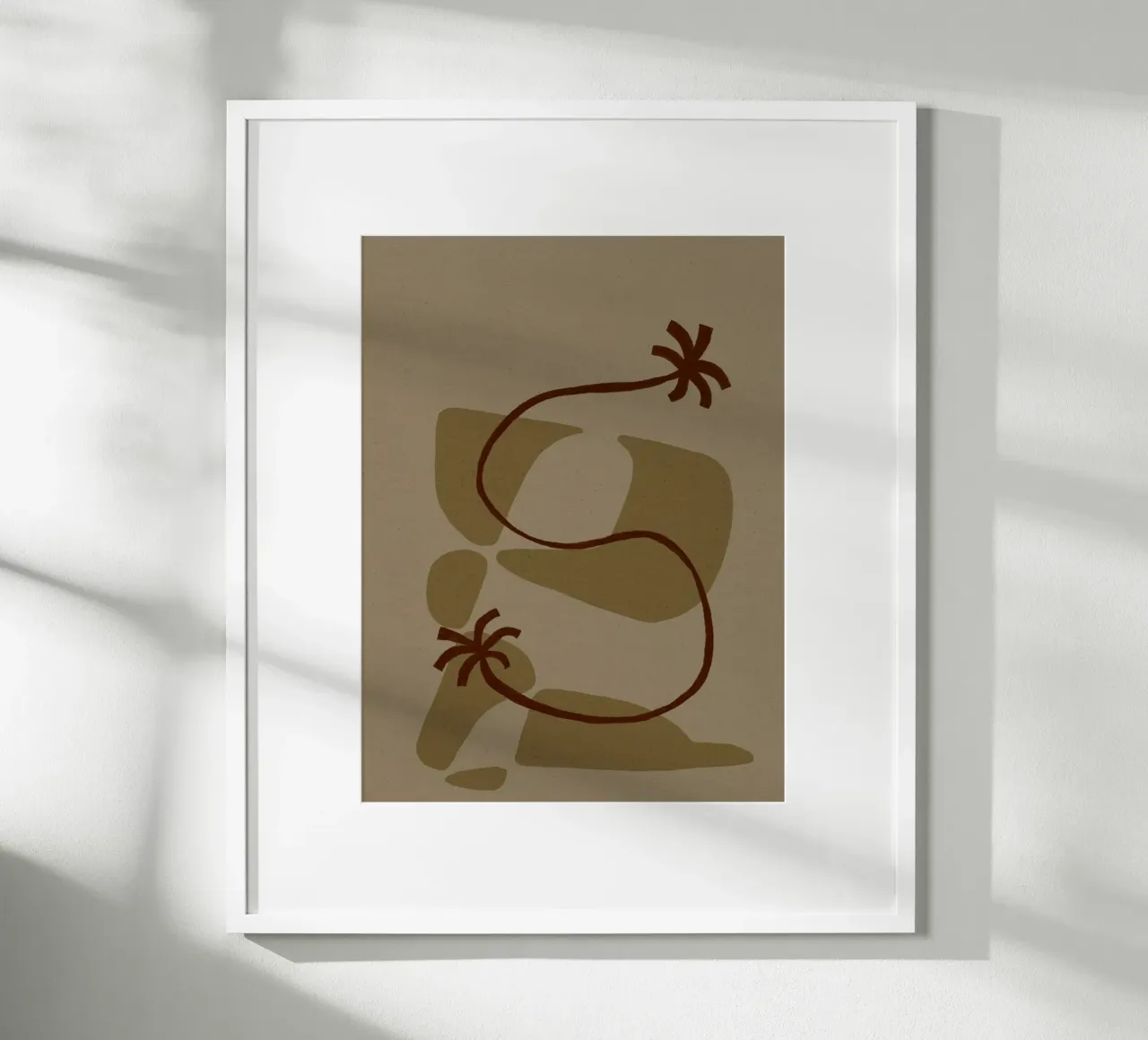 The Land Story 1 poster con telaio in plastica da Shatha Al Dafai