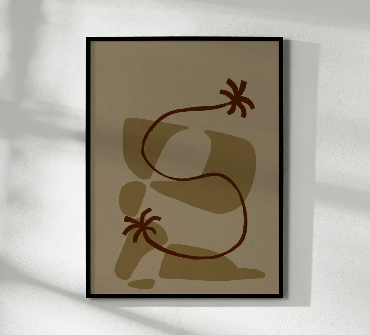 The Land Story 1 poster con telaio in plastica da Shatha Al Dafai