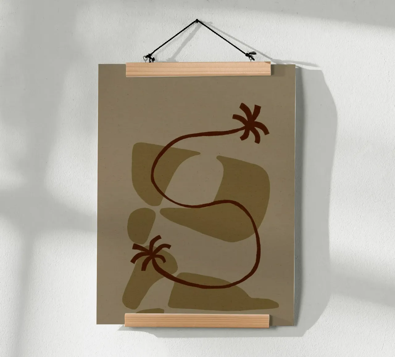 The Land Story 1 poster con telaio in plastica da Shatha Al Dafai