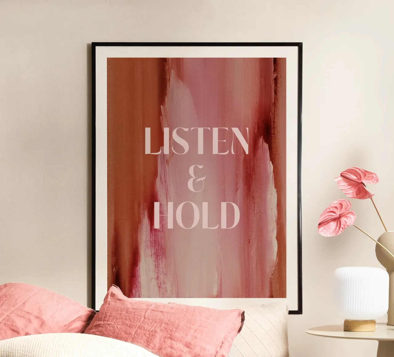 Soft Poems No 23 poster con telaio in legno da treechild