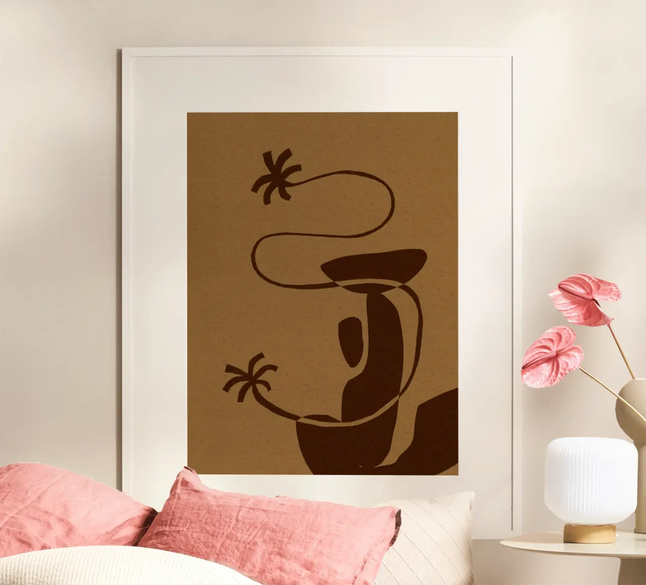 The Land Story 2 poster con telaio in plastica da Shatha Al Dafai