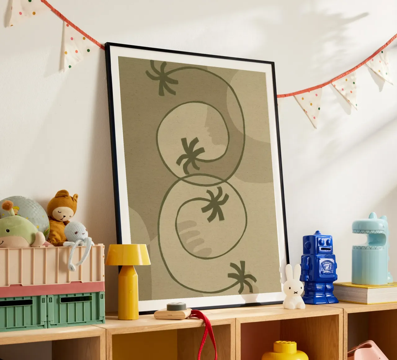 The Land Story 3 poster con telaio in plastica da Shatha Al Dafai