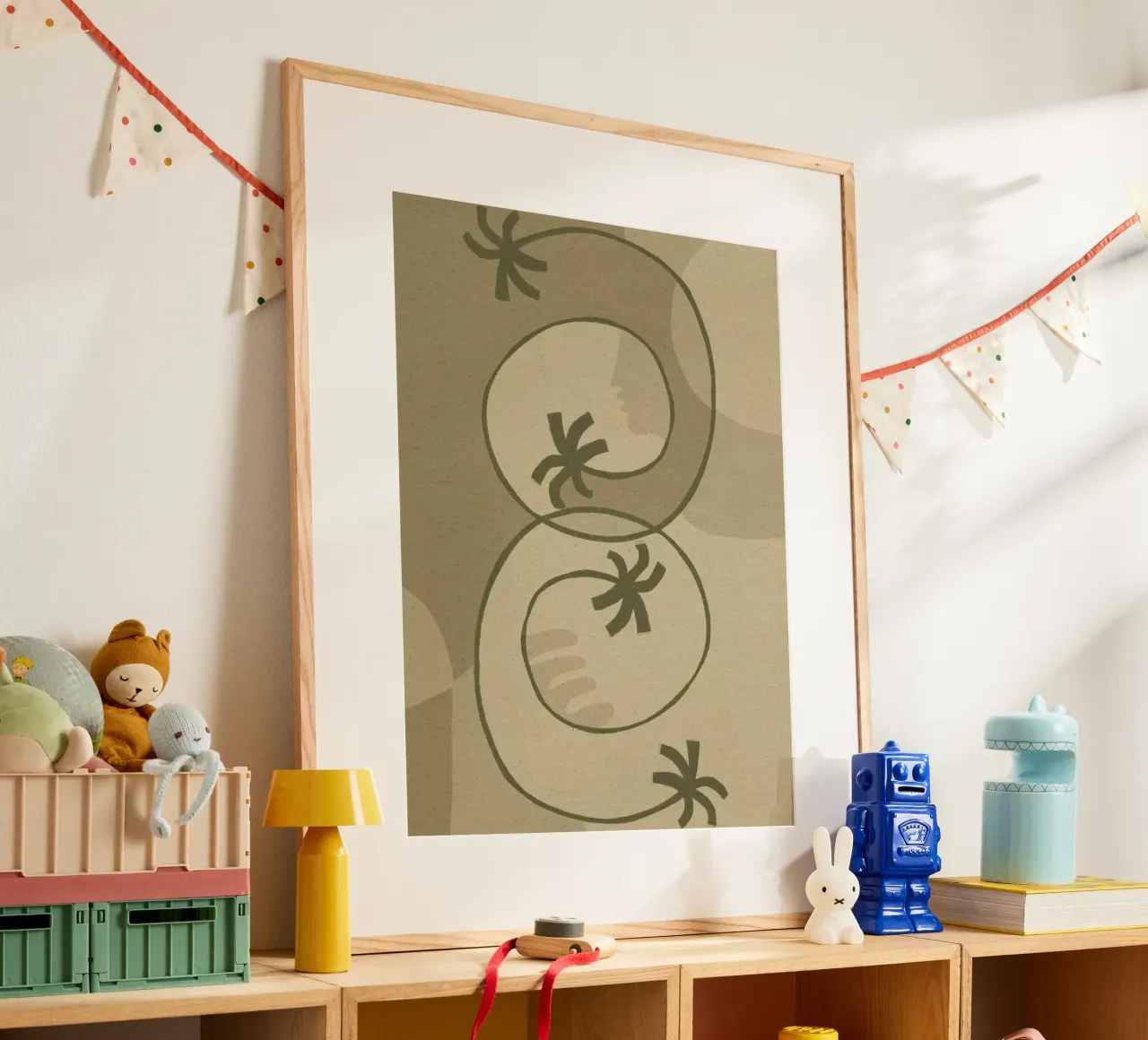 The Land Story 3 poster con telaio in plastica da Shatha Al Dafai
