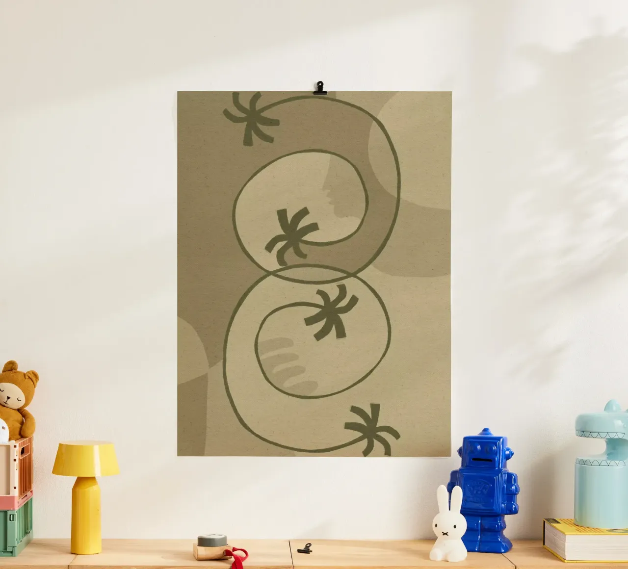 The Land Story 3 poster con telaio in plastica da Shatha Al Dafai