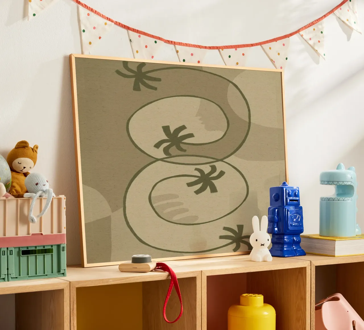 The Land Story 3 poster con telaio in plastica da Shatha Al Dafai