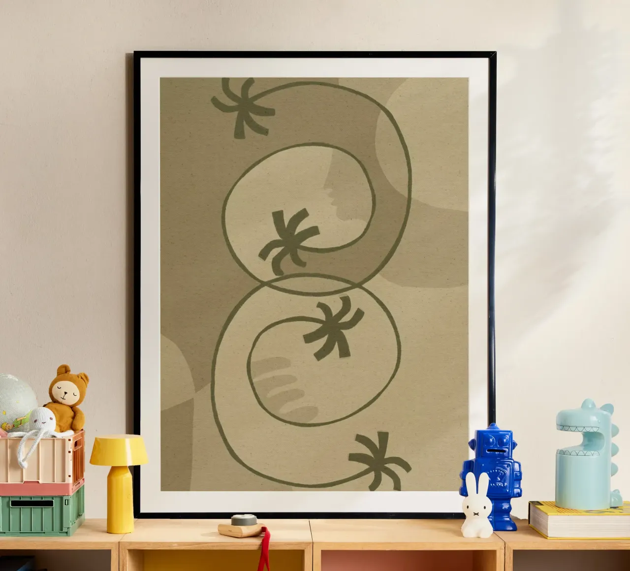 The Land Story 3 poster con telaio in plastica da Shatha Al Dafai