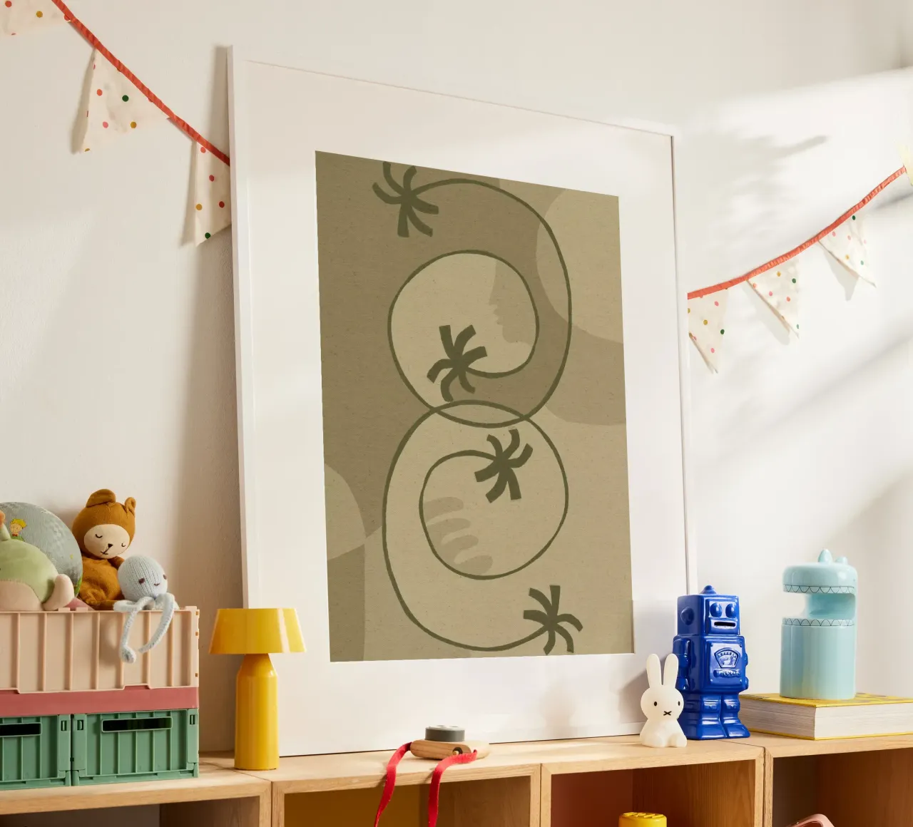 The Land Story 3 poster con telaio in plastica da Shatha Al Dafai