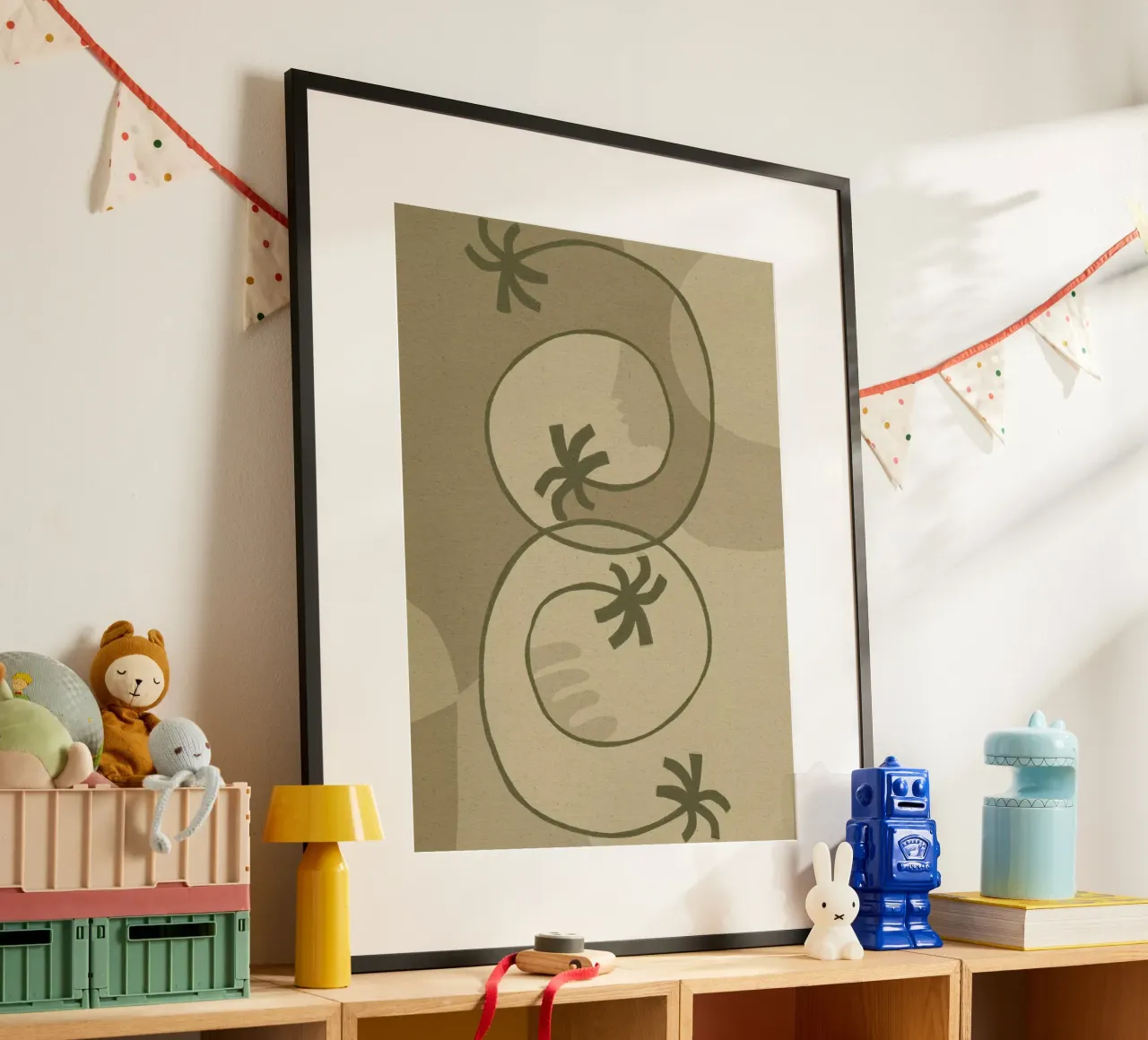 The Land Story 3 poster con telaio in plastica da Shatha Al Dafai