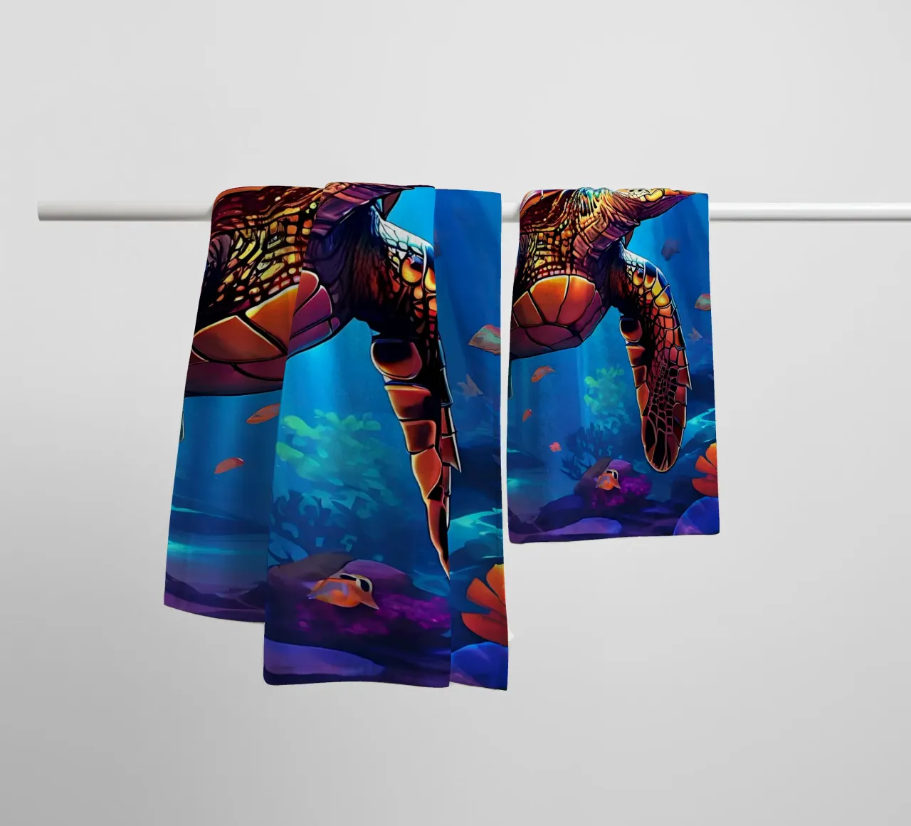 Turtle_style_J_2 towel by Tierisch bunt by LK