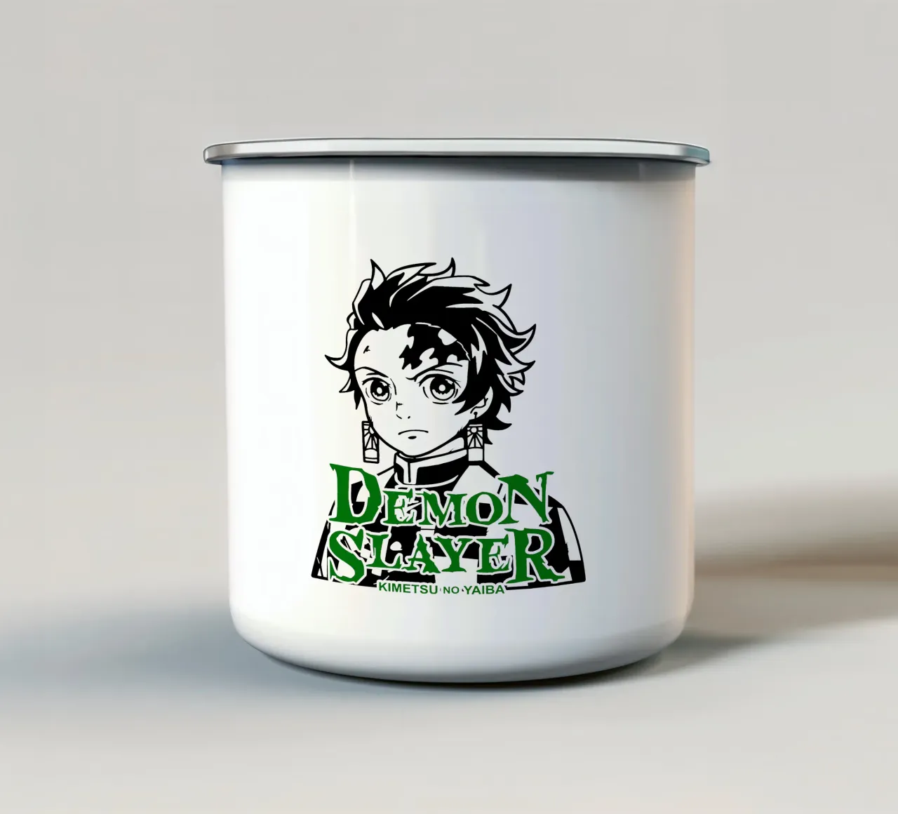 Tanjiro Uccisore di demoni tazza in smalto da https://www.juniqe.com/uk/shop/Henndraws