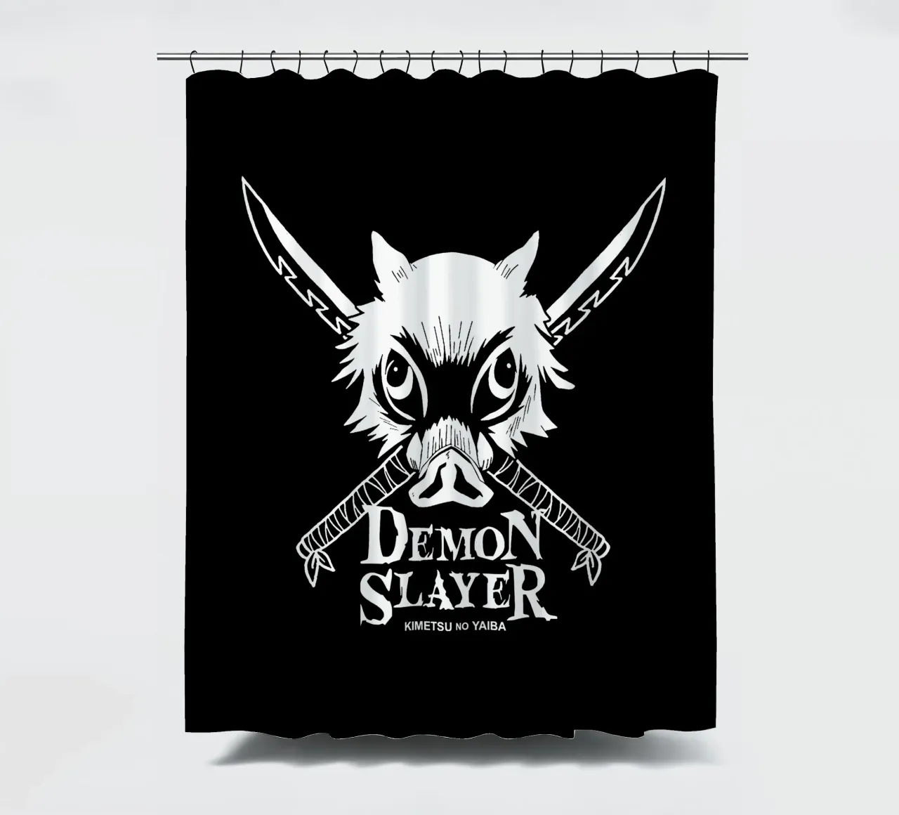 Logomasker Demendoder douchegordijn van https://www.juniqe.com/uk/shop/Henndraws