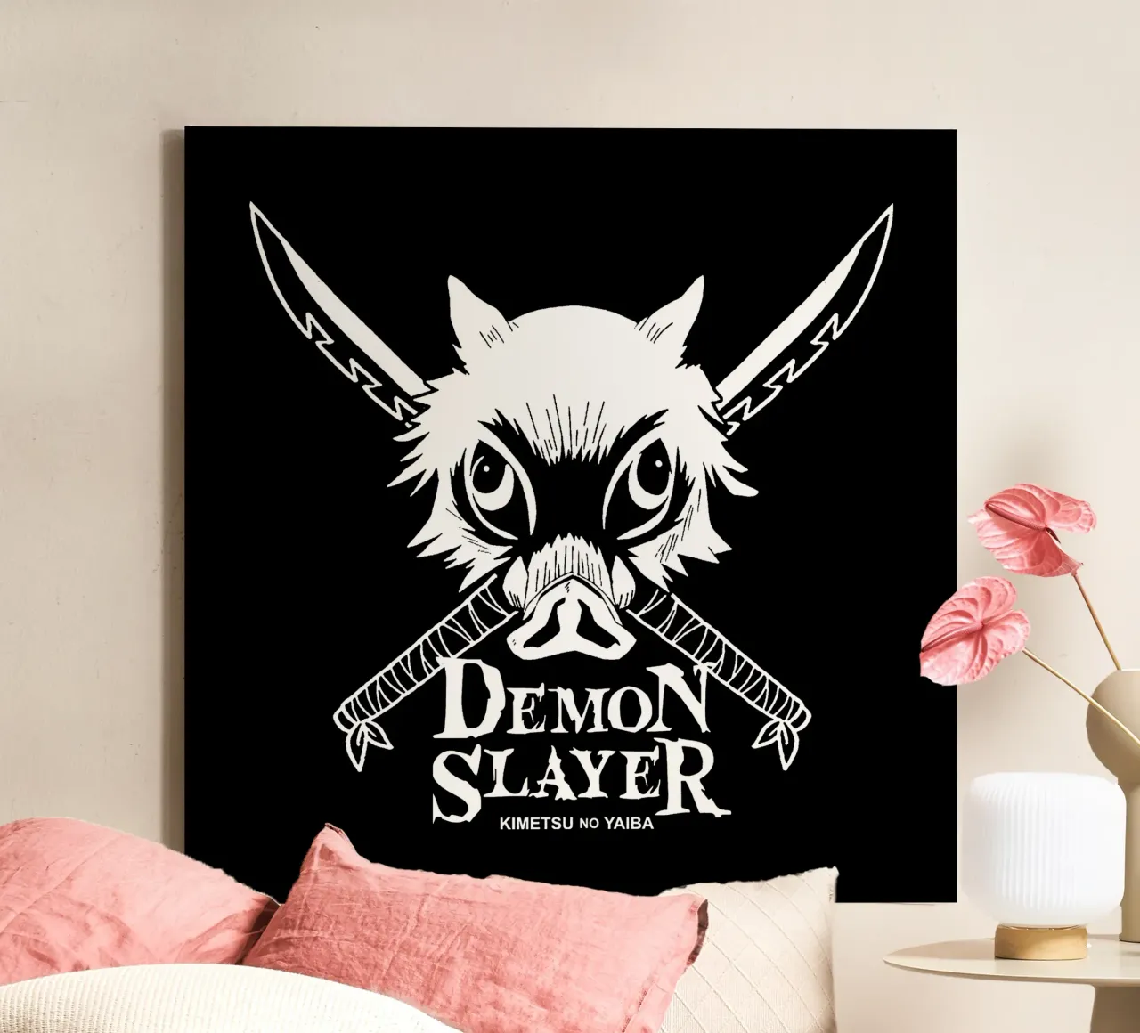 Logomasker Demendoder canvas met Baklijst van https://www.juniqe.com/uk/shop/Henndraws