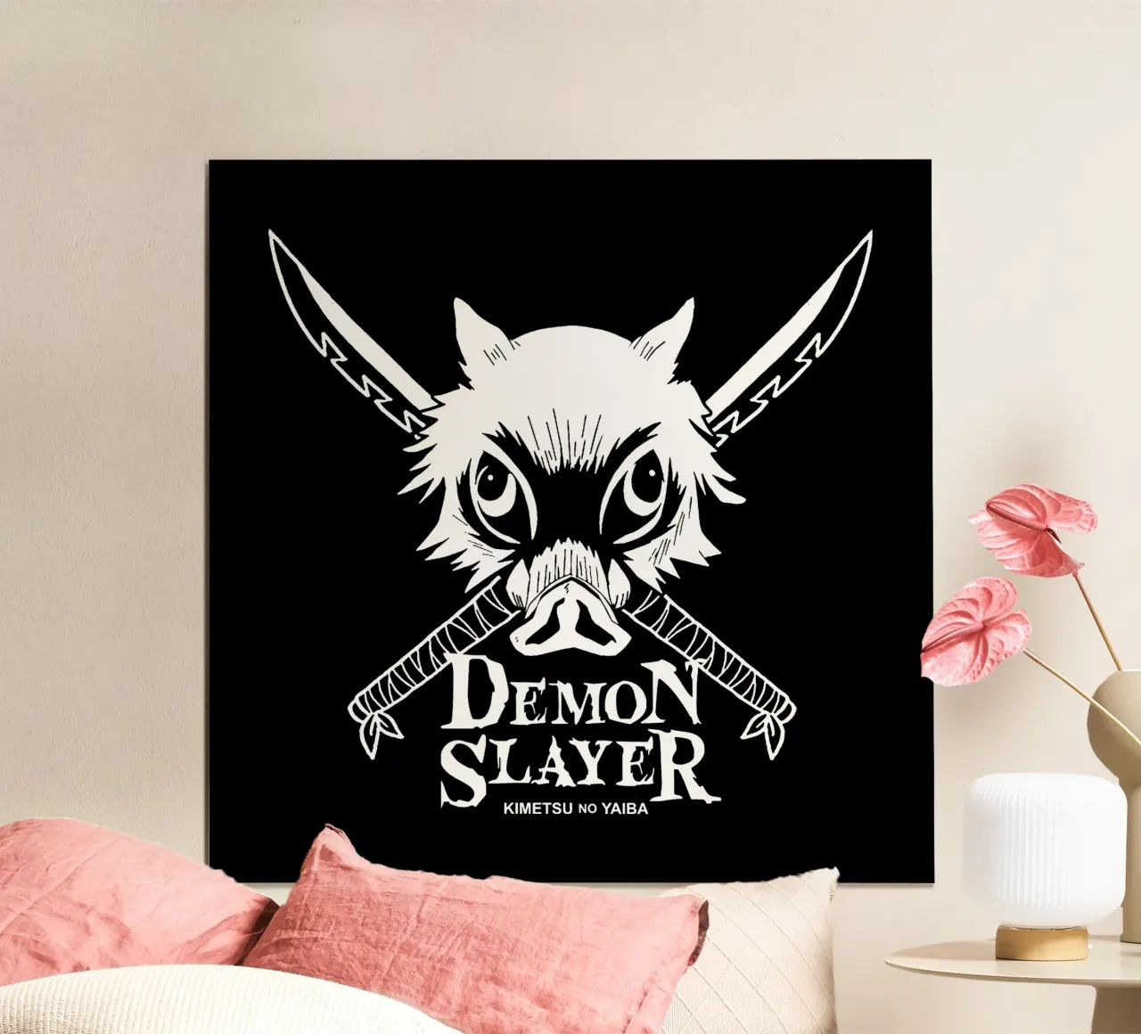 Logomasker Demendoder poster met kunststof frame van https://www.juniqe.com/uk/shop/Henndraws
