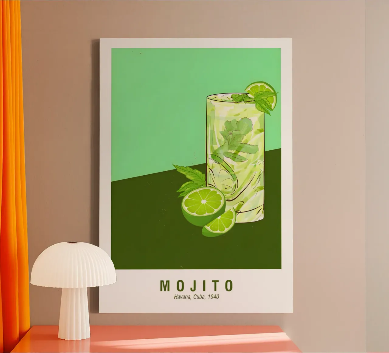 Mojito Avana Cuba 1940 tela con Cornice a cassetta da janetlynn