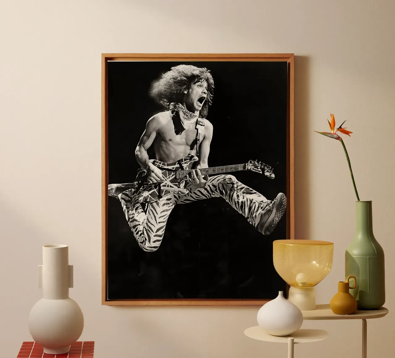 Eddie Van Halen Jump tela con Cornice a cassetta da Musadad Shop
