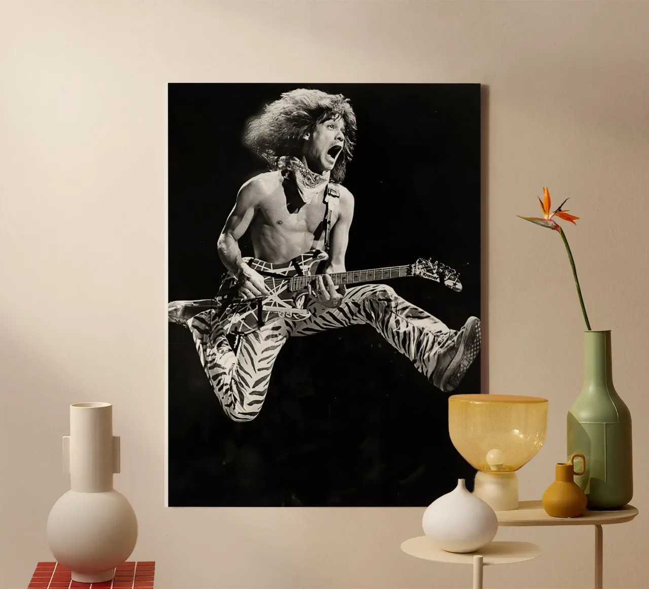 Eddie Van Halen Jump tela con Cornice a cassetta da Musadad Shop
