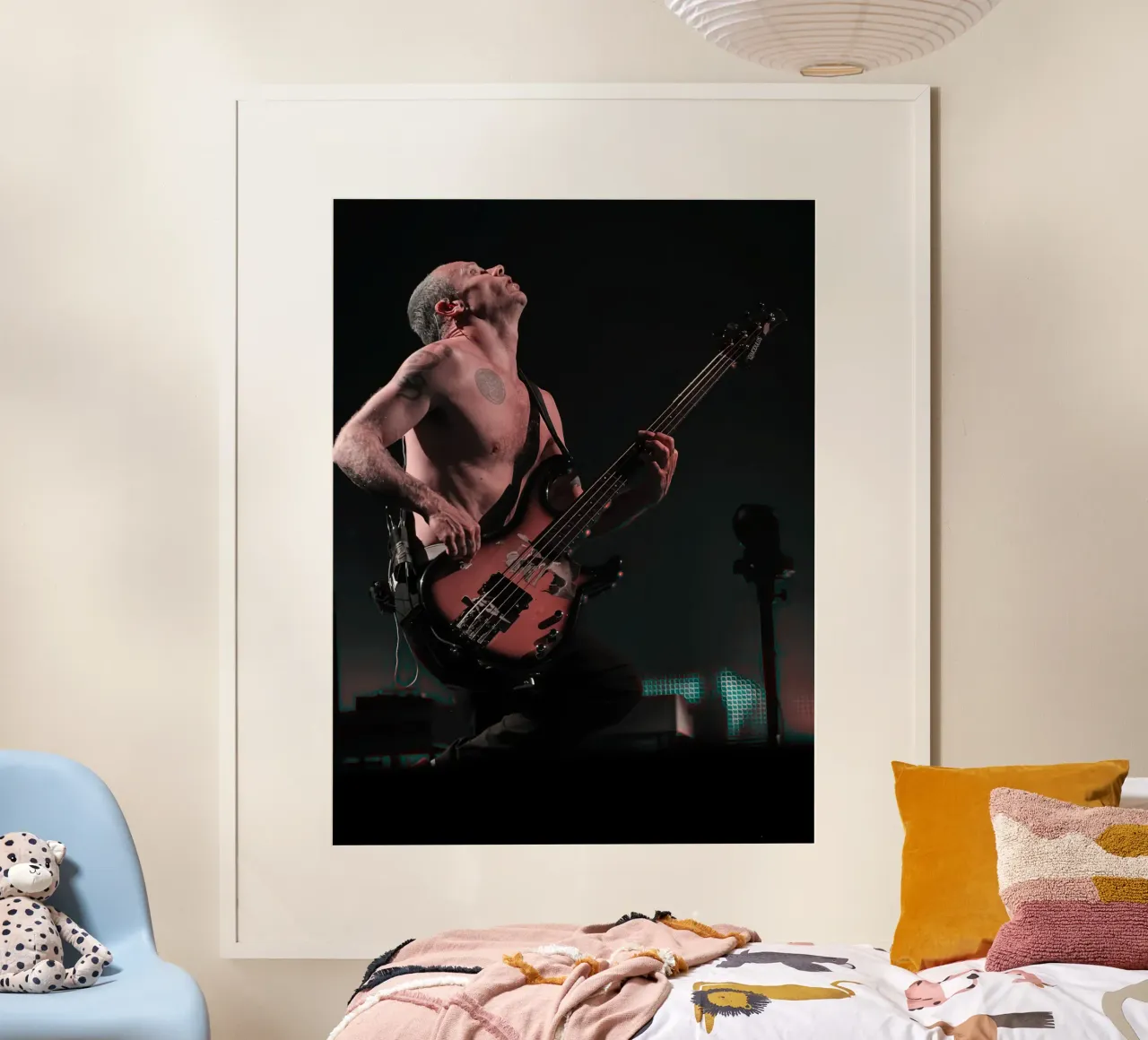 Flea Red Hot Chili Peppers poster con telaio in plastica da Musadad Shop