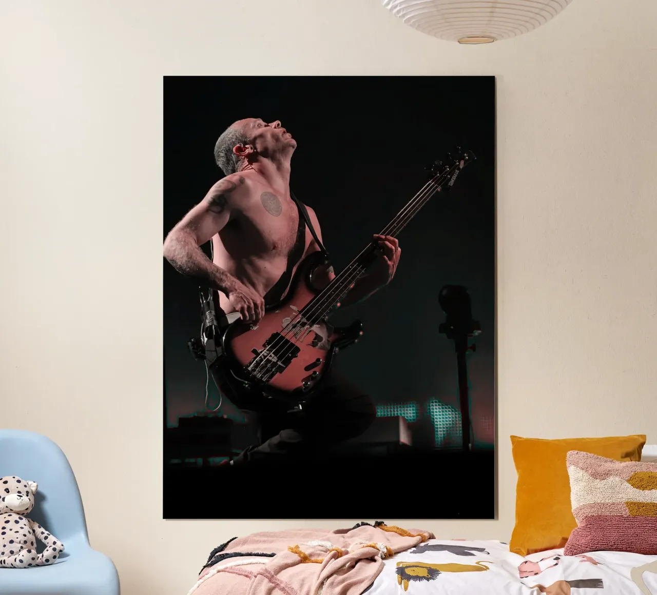 Flea Red Hot Chili Peppers poster con telaio in plastica da Musadad Shop