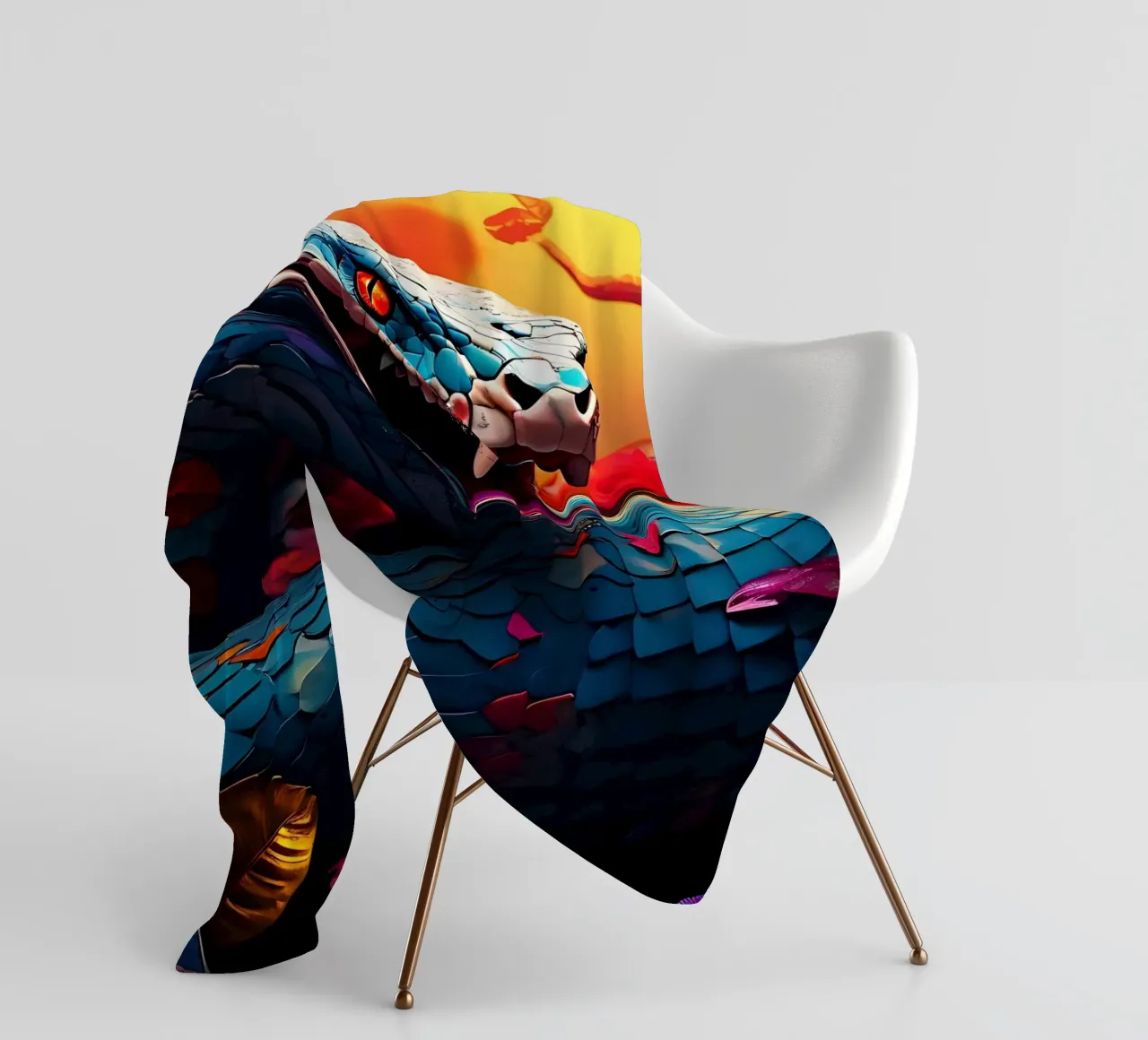 Stile_Serpente_J_1 coperta in pile da Tierisch bunt by LK