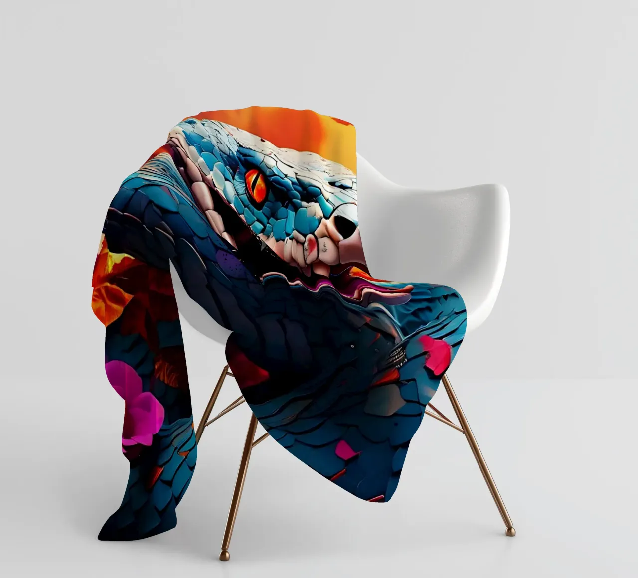 Stile_Serpente_J_1 coperta in pile da Tierisch bunt by LK