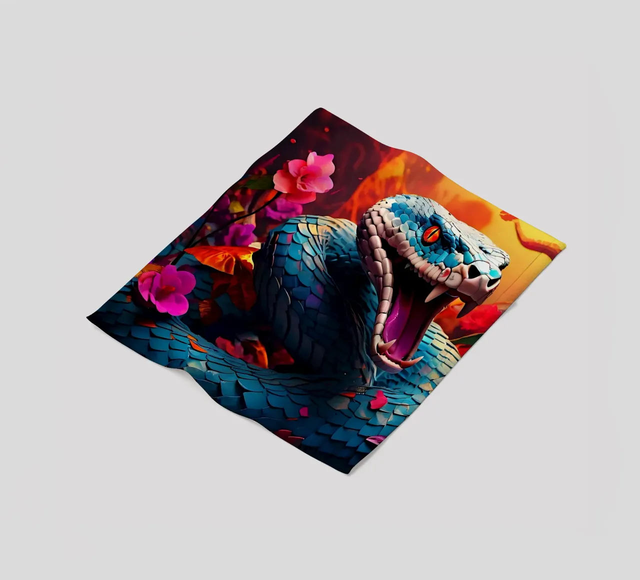 Stile_Serpente_J_1 coperta in pile da Tierisch bunt by LK