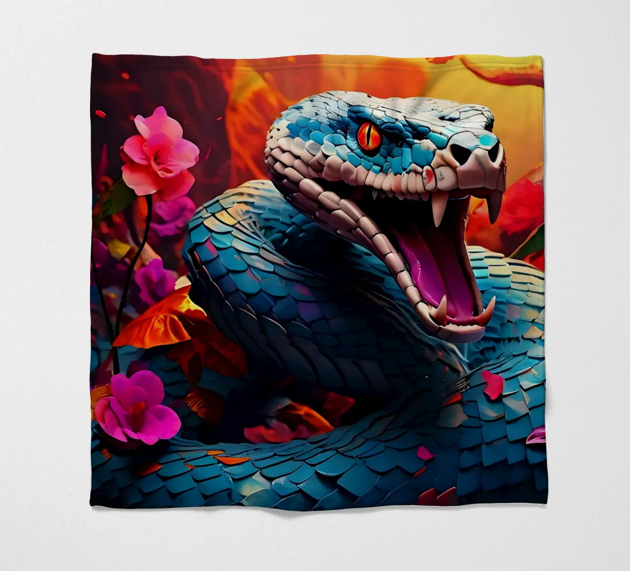 Stile_Serpente_J_1 coperta in pile da Tierisch bunt by LK