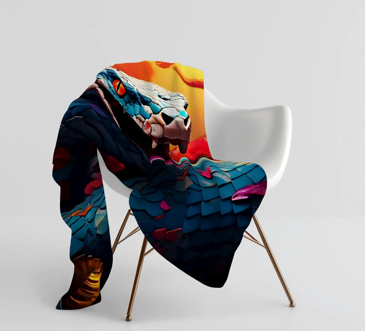 Stile_Serpente_J_1 coperta in pile da Tierisch bunt by LK