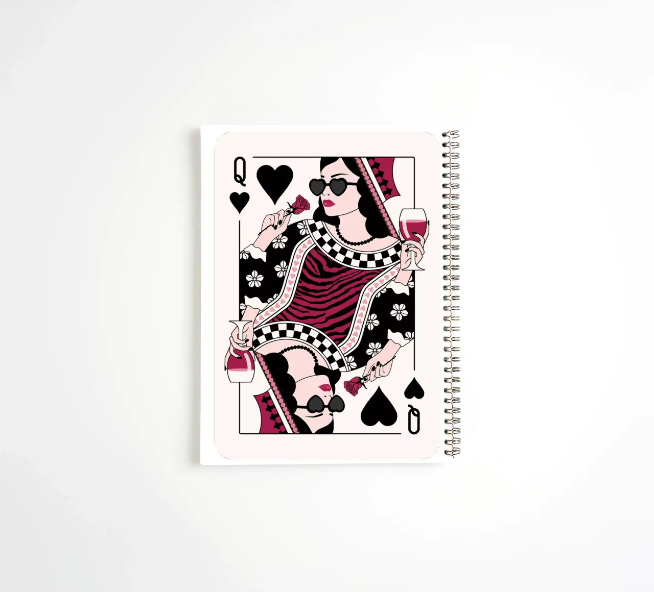 Regina di cuori - Goth Black diario ad anelli da Asha Designs
