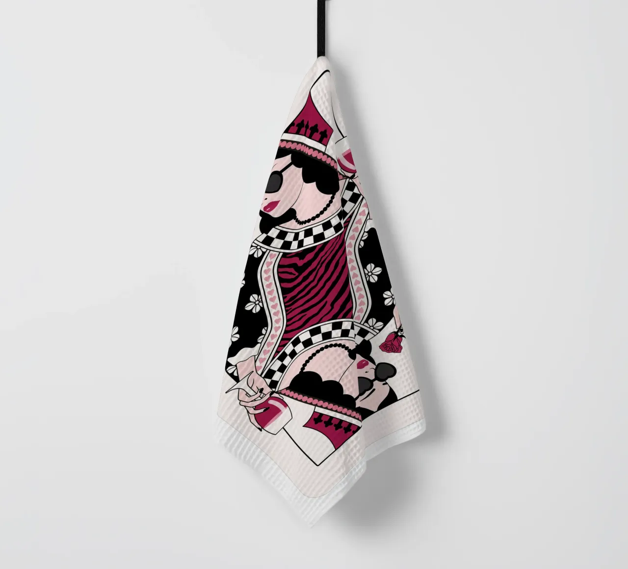 Reine des cœurs - Noir gothique torchon de Asha Designs