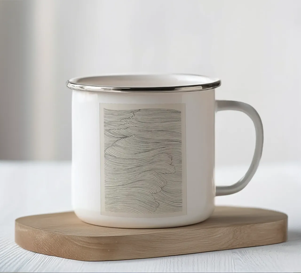 linee d'onda tazza in smalto da Ben King