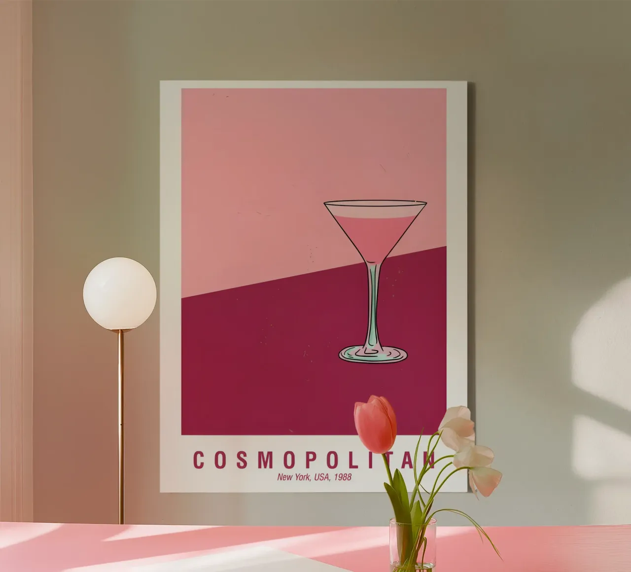 Cosmopolitan New York USA 1988 tela con Cornice a cassetta da janetlynn