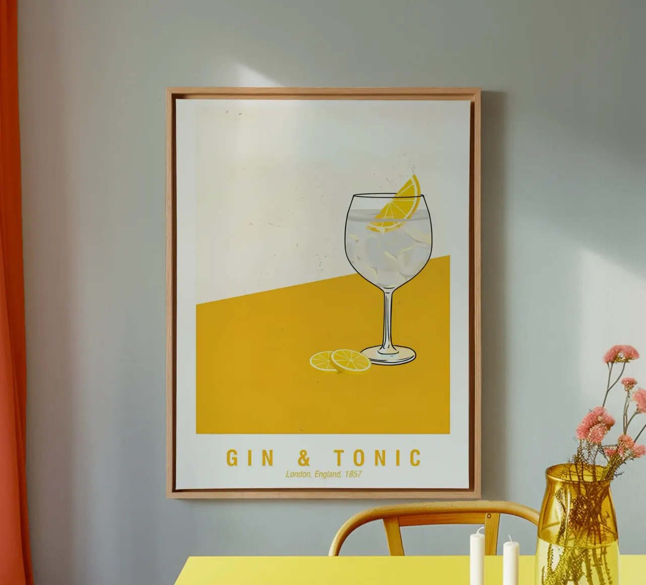 Gin And Tonic Londra Inghilterra 1857 tela con Cornice a cassetta da janetlynn