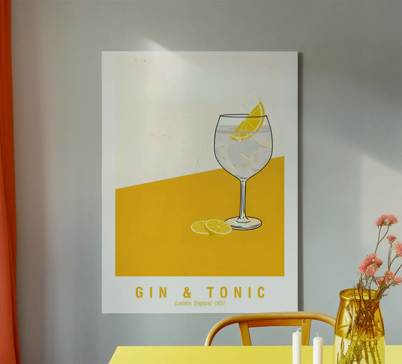Gin And Tonic Londra Inghilterra 1857 tela con Cornice a cassetta da janetlynn