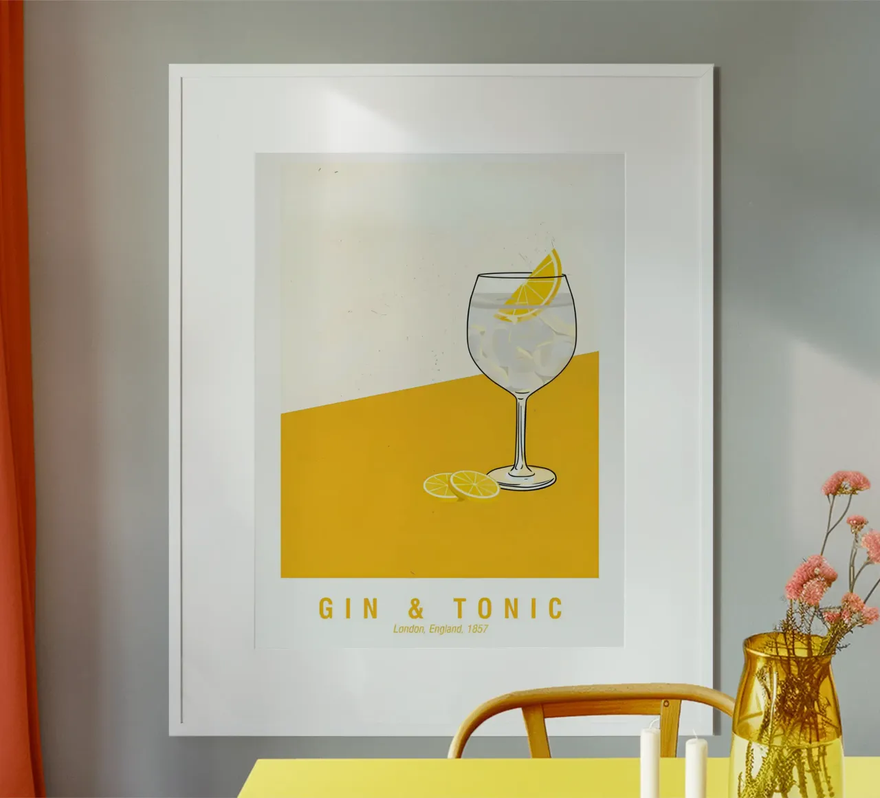 Gin And Tonic Londra Inghilterra 1857 poster con telaio in plastica da janetlynn