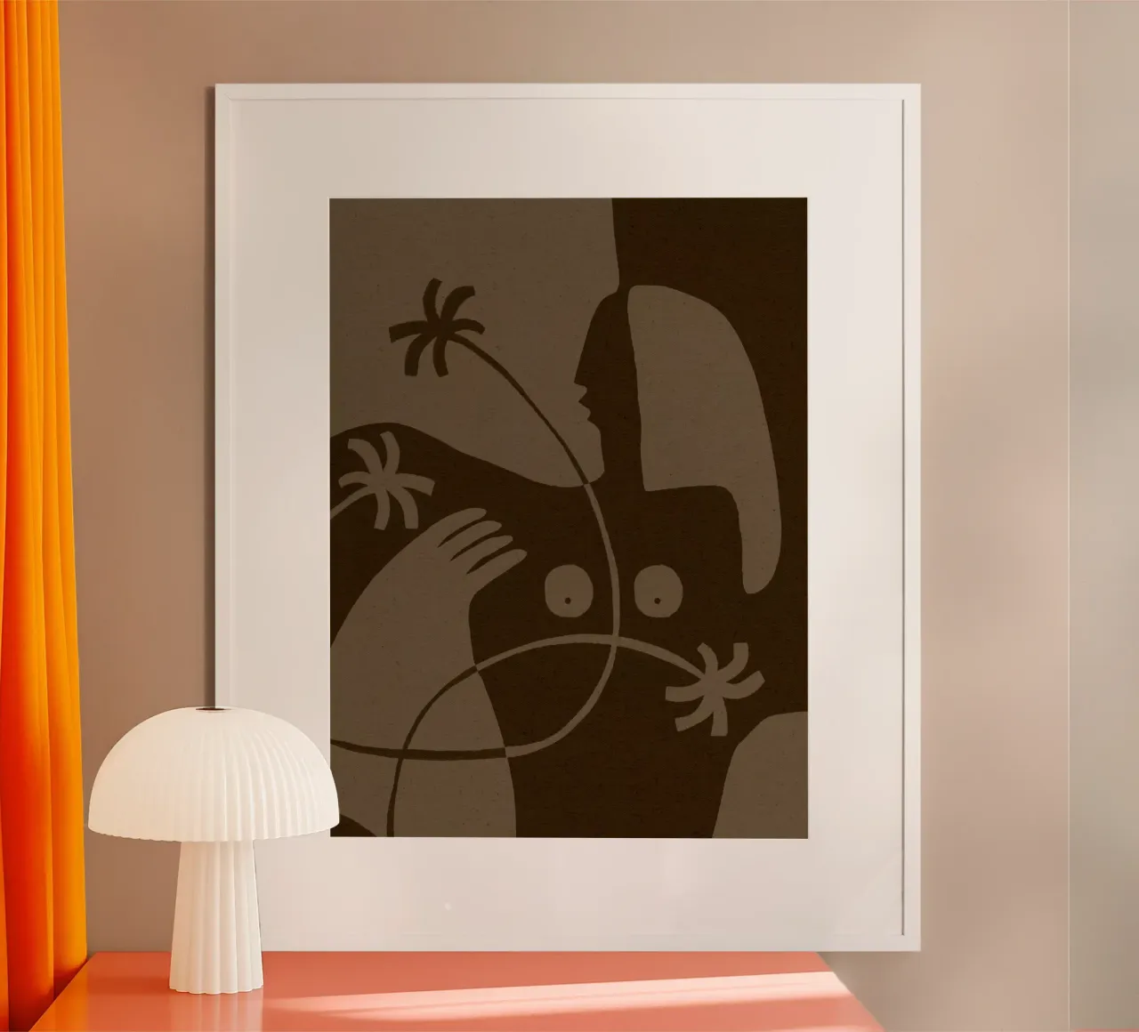 The Land Story 6 poster con telaio in alluminio da Shatha Al Dafai