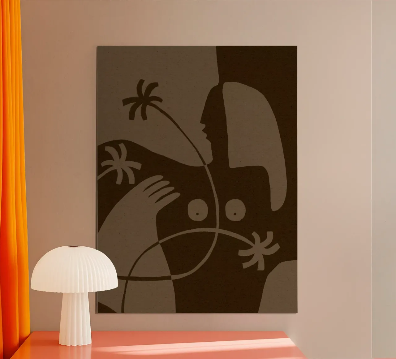 The Land Story 6 poster con telaio in alluminio da Shatha Al Dafai