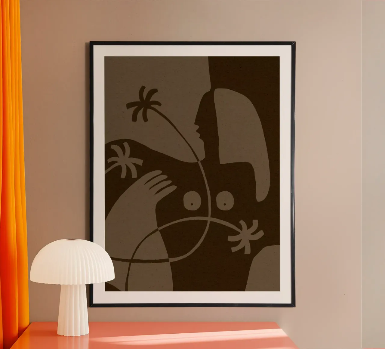 The Land Story 6 poster con telaio in alluminio da Shatha Al Dafai