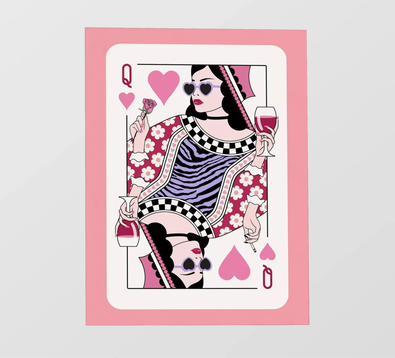 Regina di cuori - Rosa e viola telo in pvc da Asha Designs