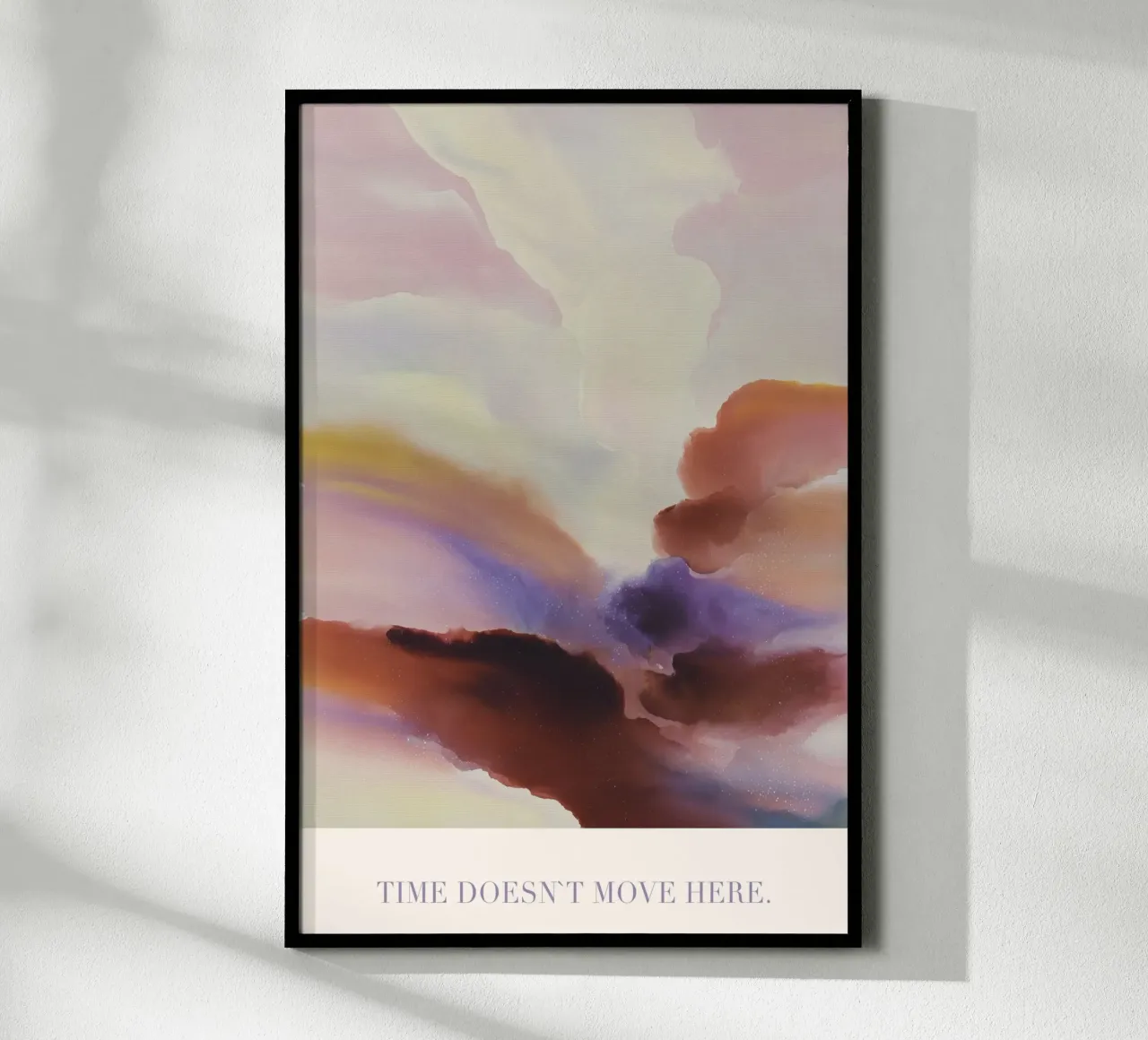 Time Doesn`t Move Here poster met kunststof frame van treechild