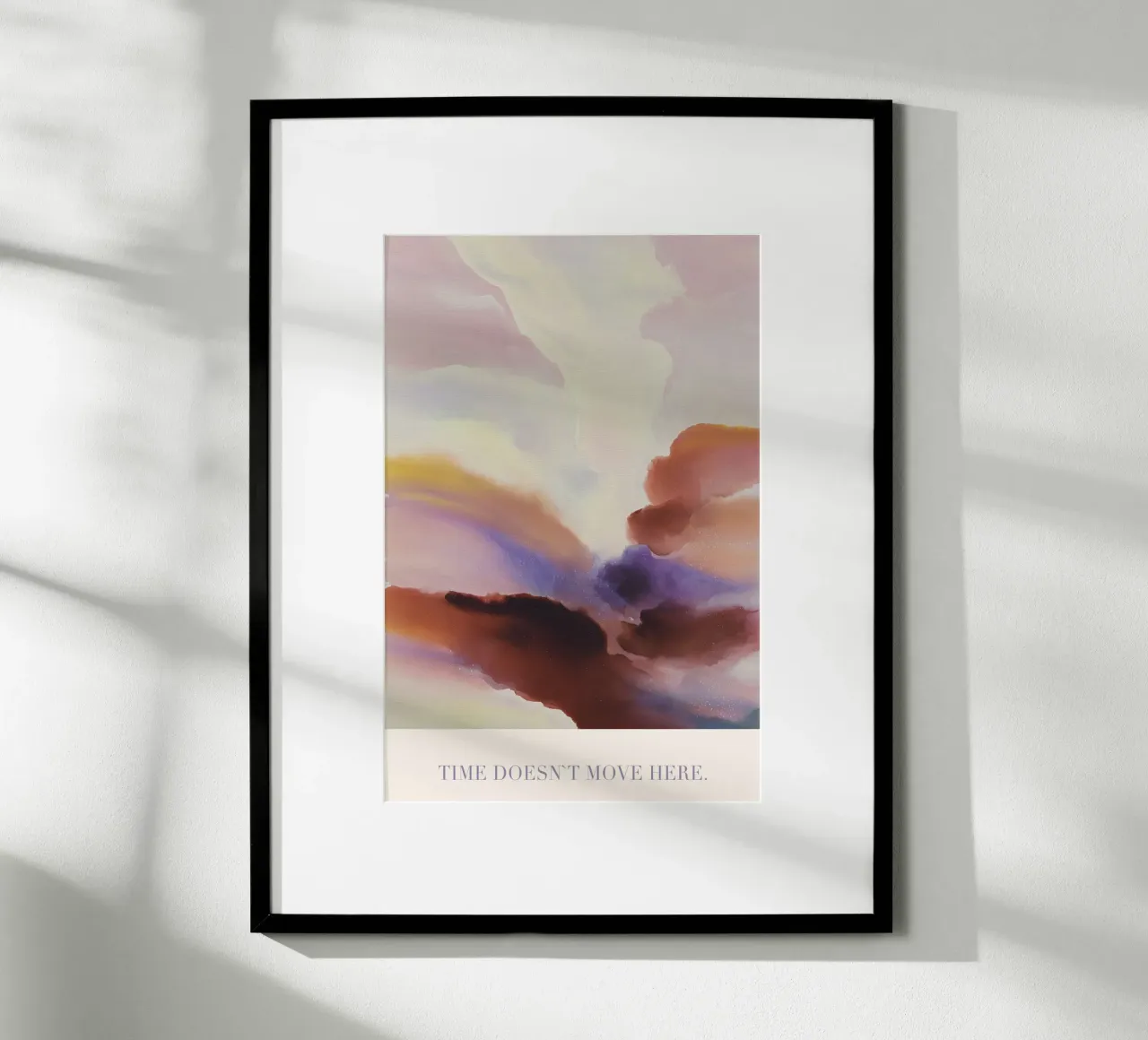 Time Doesn`t Move Here poster met kunststof frame van treechild
