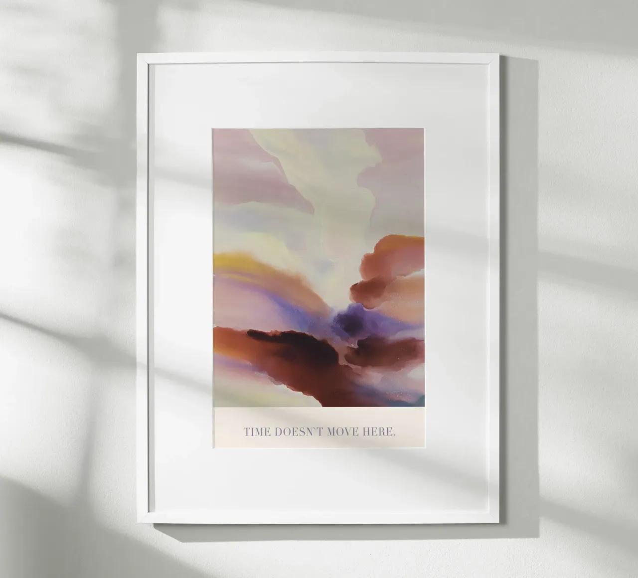 Time Doesn`t Move Here poster met kunststof frame van treechild