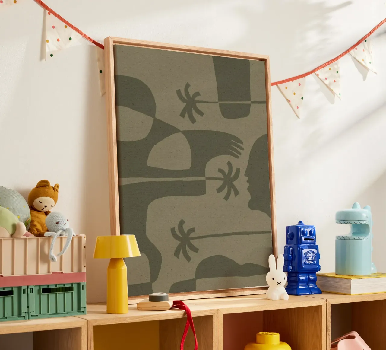 The Land Story 7 canvas met Baklijst van Shatha Al Dafai