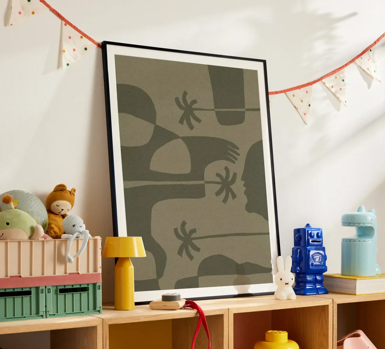 The Land Story 7 poster con telaio in plastica da Shatha Al Dafai