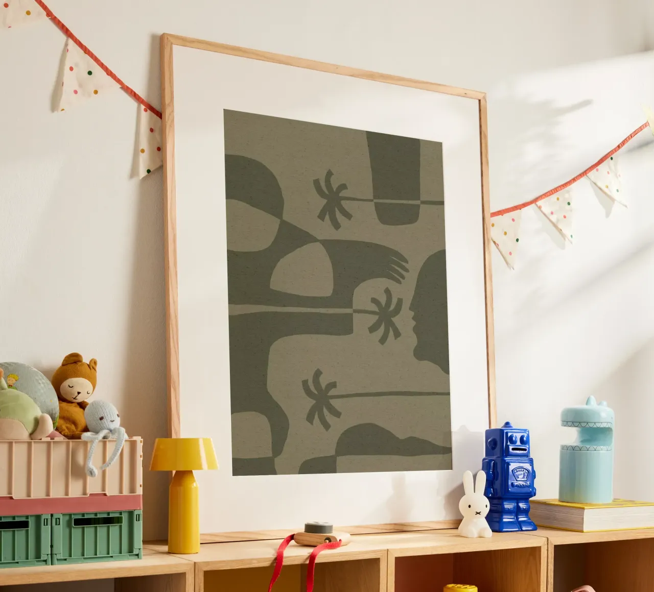 The Land Story 7 poster con telaio in plastica da Shatha Al Dafai
