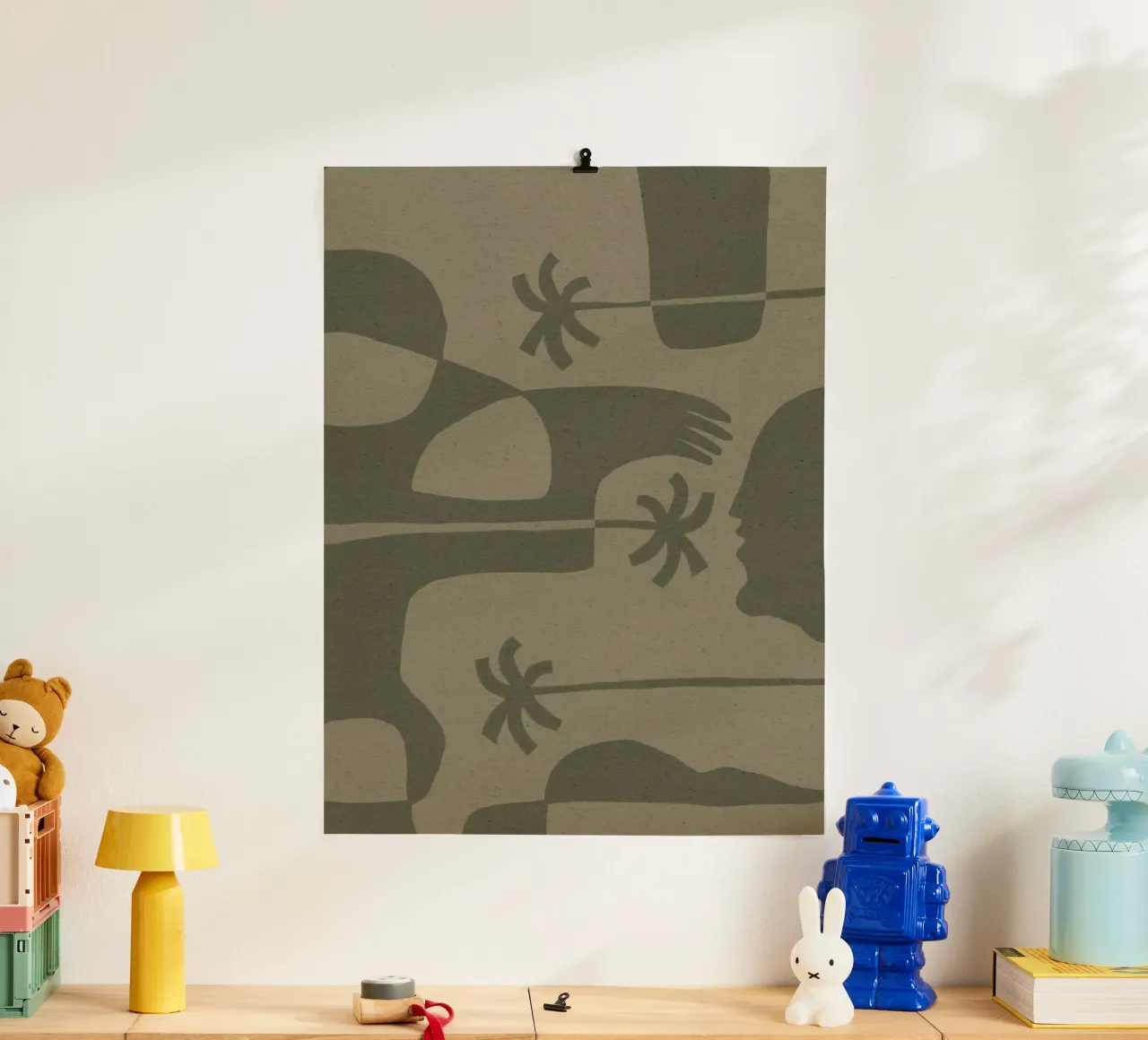 The Land Story 7 poster con telaio in plastica da Shatha Al Dafai